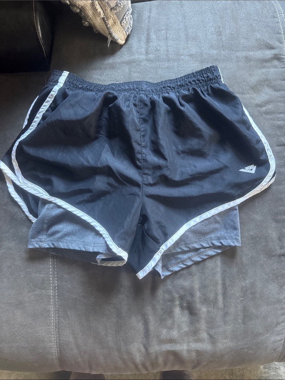Pony Black Athletic Shorts with White Trim